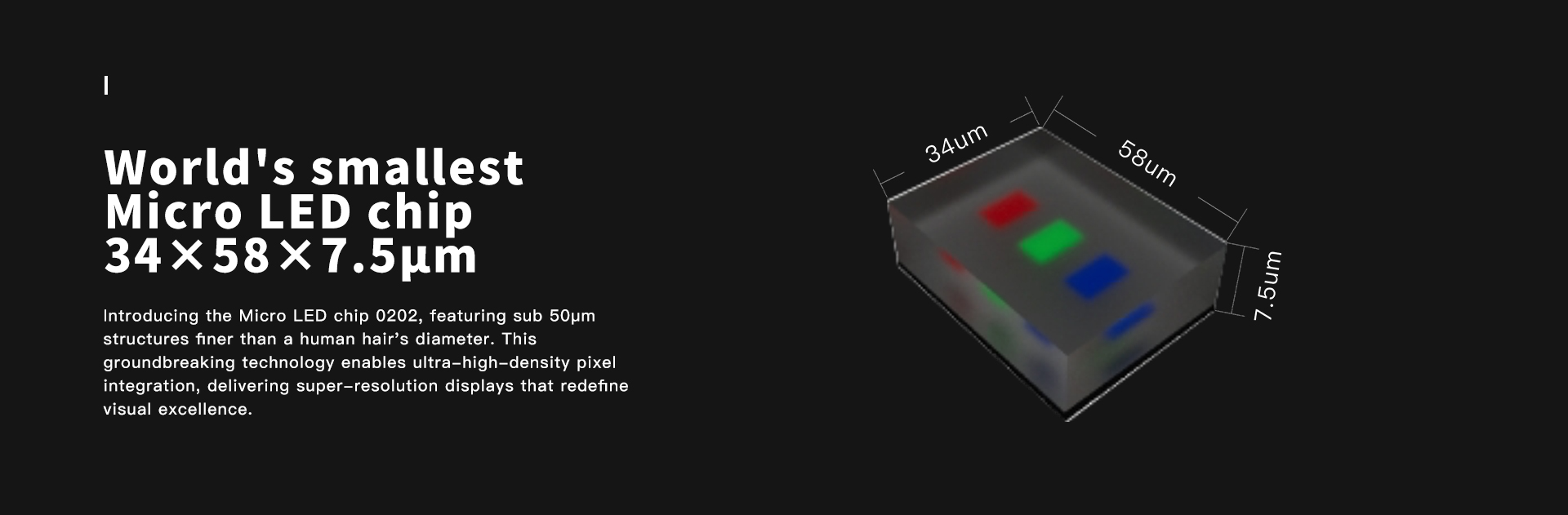 World's smallest Micro LED chip World's smallest Micro LED chip